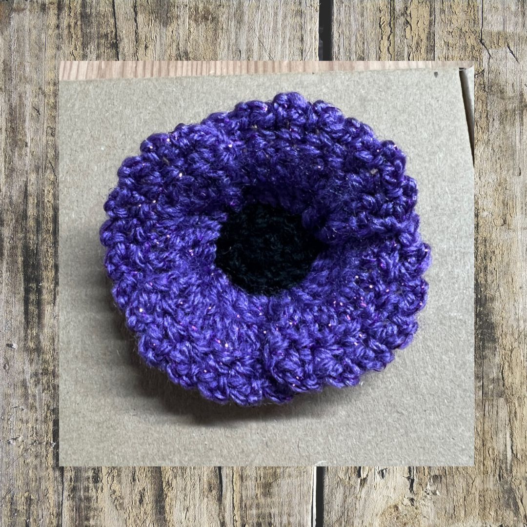 Glitter poppy shop brooch